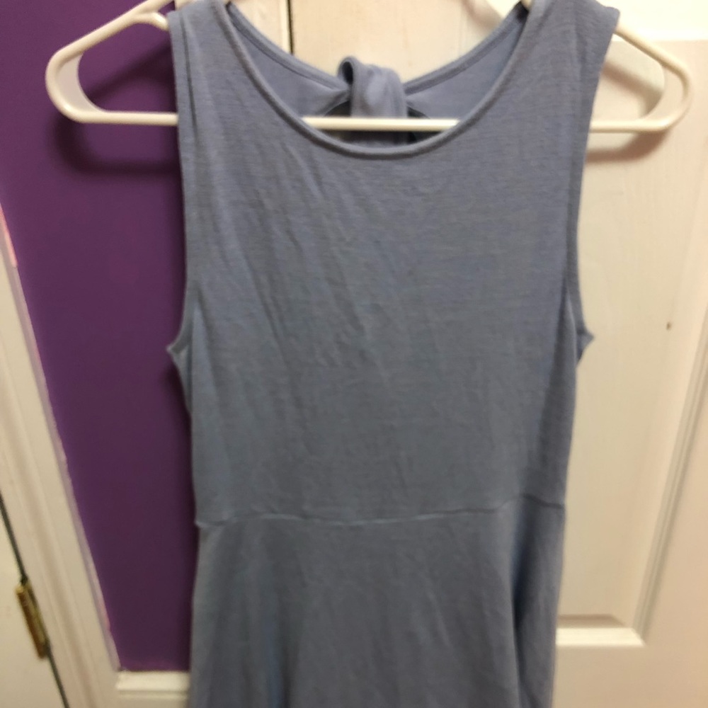 Blue dress with tie in the back